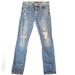 Pilcro Slim Boyfriend Crop Distressed Womens Denim Jean